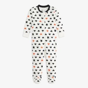 EUC Primary Size 0-3 Months Cats & Hearts One Piece Onesie Pajamas!